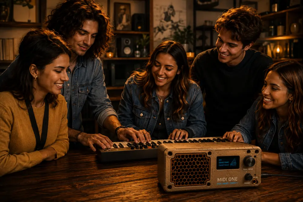 MIDI ONE çevresinde birlikte müzik yapan arkadaşlar